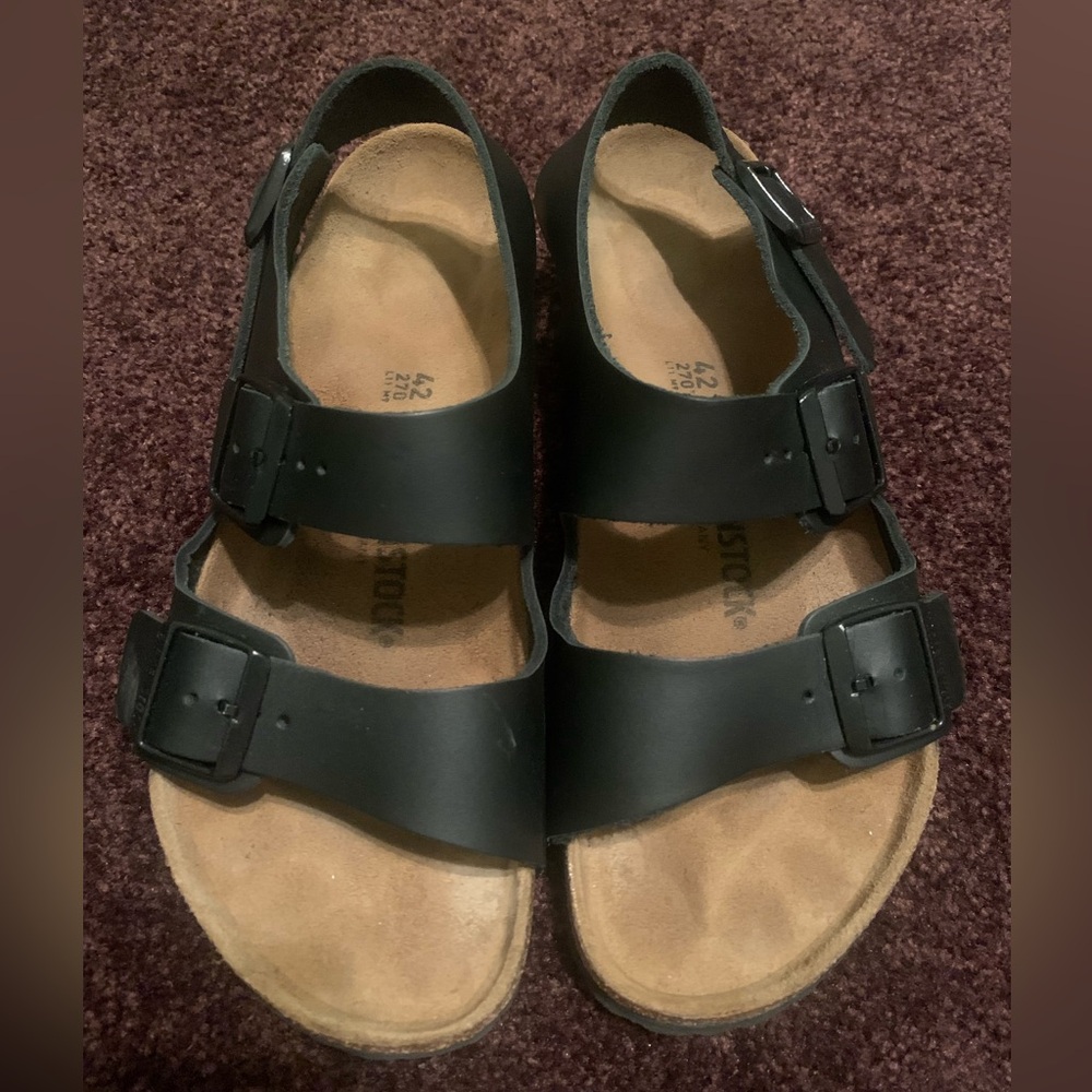 Birkenstock sandals, worn twice, classic black and brown, 42 European / 10 US